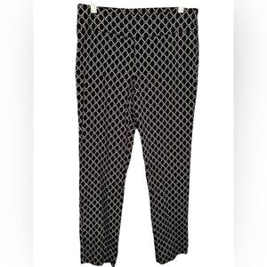 Snappy Turtle Krazy Larry Pull On Ankle Black and White Patterned Pants NWOT